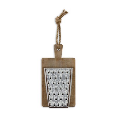 Cheung's Melio Wood & Galvanized Cheese Grater Wall Decor
