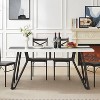 KTMBDW Farmhouse Dining Table for 6-8 People, 70.9-Inch Rectangular Wood Dining Table, Rustic Kitchen Table with Metal Legs for Dining Room - 2 of 4