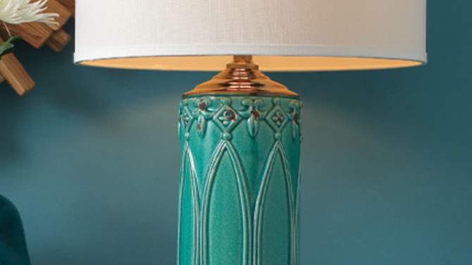 Tabitha Ceramic Table Lamp Turquoise Blue - Splendor Home, 2 of 5, play video