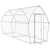 vidaXL Walk-in Chicken Coop - Galvanized Steel Poultry Enclosure - Spacious Hen Cage Silver - 157.5"x41.3"x71.7" - 3 of 4