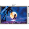 Trends International PD Moreno - Fine Art - Yoga Moonlight Beach Framed Wall Poster Prints - 3 of 4