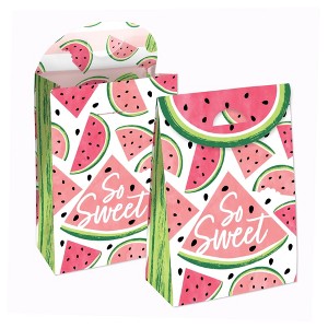 Big Dot of Happiness Sweet Watermelon - Fruit Gift Favor Bags - Party Goodie Boxes - Set of 12 - 1 of 4