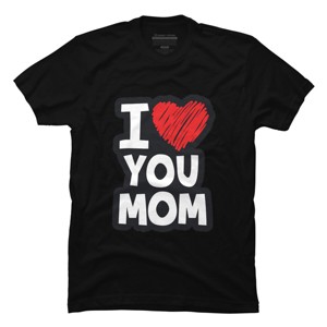 Men's Design By Humans I Love You Mom Heart By solon2020 T-Shirt - 1 of 2