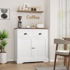 Jojoka Farmhouse Buffet Cabinet with Storage,Kitchen Sideboard with 2 Doors and 2 Drawers for Dining Room,White - 2 of 4