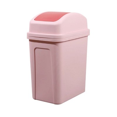 LunaLulinlk Pink 5.5 Gallon Small Trash Can with Twist Top Lid, Portable Trash Can Wastepaper Basket