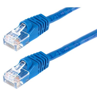 Monoprice Cat5e Ethernet Patch Cable - 7 Feet - Blue | Network Internet Cord - RJ45, Stranded, 350Mhz, UTP, Pure Bare Copper Wire, 24AWG