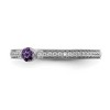 Black Bow Jewelry 14k White Gold, Amethyst & 1/8 Ctw Diamond Stackable Ring - 4 of 4