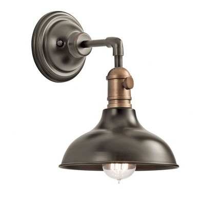 Vintage Olde Bronze Mini Pendant with Black Cone Shade