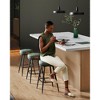 VASAGLE 2-Pack 360° Swivel Bar Stools, Counter Height Bar Stools, Synthetic Leather with Stitching, Mid-Century Modern, Kitchen Home Bar - 2 of 4