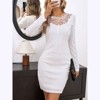Women's Dress Lace Long Sleeve Bodycon Dress Elegant Crew Neck Dress - 2 of 3