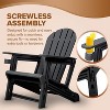 Adirondack Chair - HDPE Weather Resistant, No Tools and Hardware Required 5-Minute Assembly, Patio, Firepit or Lawn Chairs, Black - 2 of 4