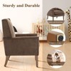 Modern Wingback Accent Chair, Upholstered Armchair with Lounge Seat & Wood Legs - 3 of 4