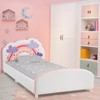 Infans Kids Upholstered Platform Bed Children Twin Size Wooden Bed Rainbow Pattern - 2 of 4
