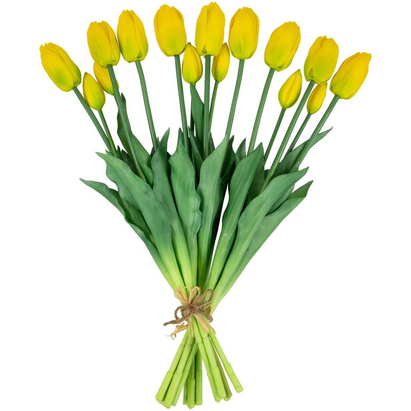 Northlight Real Touch™ Yellow Artificial Tulip Floral Bundles, Set of 6 - 18", 4 of 10