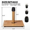 Crestlive Products 30 LBS Patio Umbrella Base StandHeavy Duty, Square Metal Umbrella Base with Black Umbrella Holder 3 Adapters & Non-Slip Pads - 2 of 4