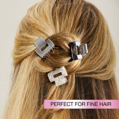 scunci Mini Claw Clips - Neutral Solids and Patterns - Fine Hair - 5pcs - image 3