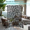 TOAOTBNBO Metal Privacy Screen with Stand, Decorative Privacy Fence Panels with Geometric Pattern, Outdoor Privacy Screen for Garden, Black - 4 of 4