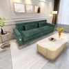 Luxury Modern 3-Seat Sofa with Gold Accents, Turn-Out Armrests & Removable Spring Cushions, 15cm Raised Legs - 3 of 4