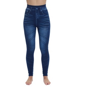 Just Love Women's Denim Wash Leggings - Stretchy and Comfortable Skinny Pants - 1 of 3