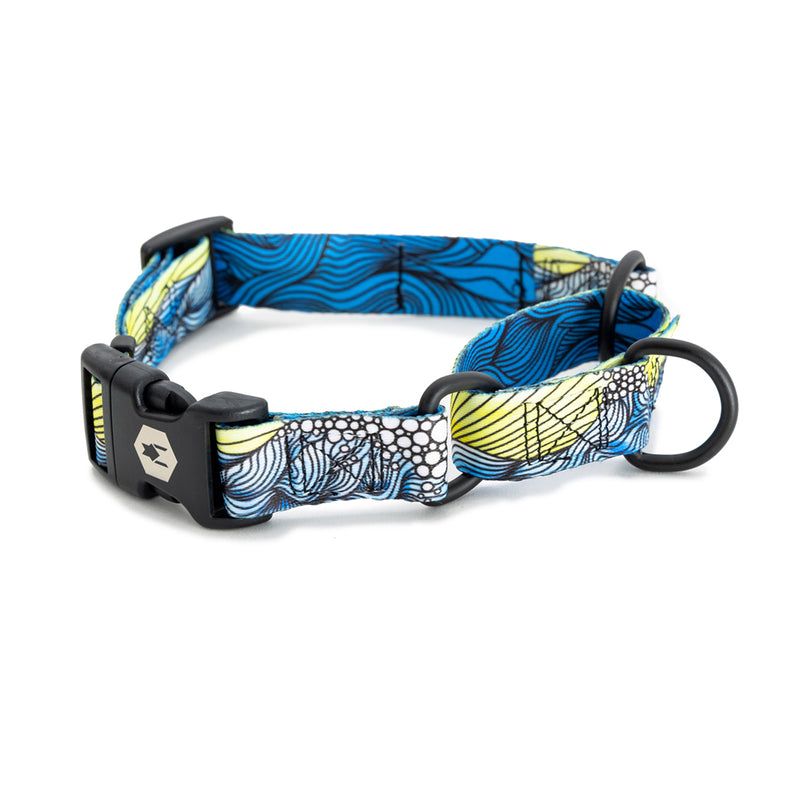Wolfgang Premium Martingale Dog Collar for Larege to Extra Large Dogs, Made in USA, DawnPatrol Print, Size XL (1 Inch x 22-29), 1 of 3