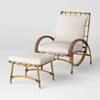 2pc Sculptured Statement Patio Conversation Set Chair & Ottoman - Threshold™
