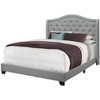 Monarch Specialties Bed, Queen Size, Bedroom, Upholstered, Grey Velvet, Chrome Trim, Traditional - 4 of 4
