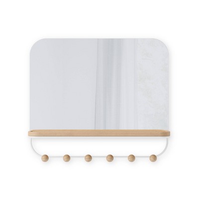 Umbra Estique Mirror with Hooks - White