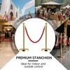 APRILSOUL Stainless Steel Gold Stanchions with Red Velvet Rope 5 ft. Crowd Control Barrier with Ball Top - 4 of 4