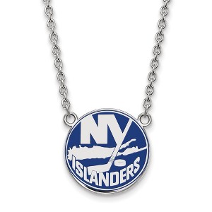 Black Bow Jewelry Sterling Silver New York Islanders NHL Necklace 18 Inch - 1 of 4