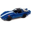 1979 Chevrolet Corvette Grand Sport Blue Metallic w/White Stripes and Black Top 1/64 Diecast Model Car by Johnny Lightning - 2 of 3