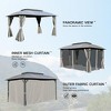 DOMETOUR 10x14FT Outdoor Gazebo with Double Roofs, Curtains, Nettings, Heavy Duty Metal Frame for Patio, Backyard, Deck, Lawn, Grey - 2 of 4