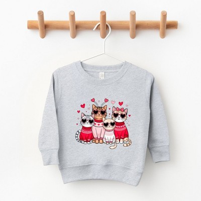 The Juniper Shop Valentine Kittens Youth Ultra-Soft Graphic Sweatshirt