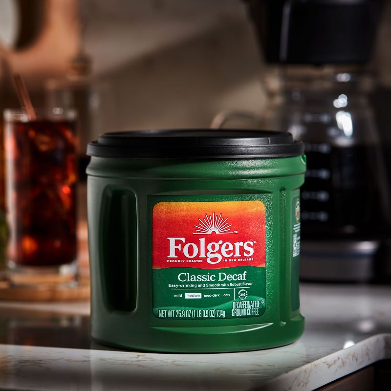 Folgers Classic Medium Roast Ground Coffee - Decaf - 25.9oz, 3 of 8