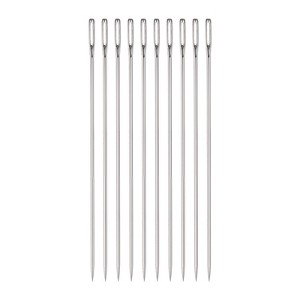 Unique Bargains Stainless Steel Large Eye Straight Embroidery Hand Sewing Needle 10 Pcs - 1 of 4