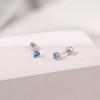 Girl's Round Solitaire Screw Back Sterling Silver Earrings - In Season Jewelry - 4 of 4