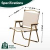 Racxily 2-Pcs Folding Camping Chairs, Portable Picnic Chair with Steel Frame 600D Oxford Fabric, Wooden Armrests, for Picnic /Beach/Party/BBQ, Khaki - 4 of 4