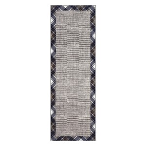 Modern Bordered Living Room Bedroom Area Rugs, Washable Soft Non Slip Throw Carpet for Dining Room, Foldable Thin Mat - 1 of 4