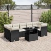 vidaXL 8 Piece Patio Sofa Set with Cushions Poly Rattan - Black and Cream without Storage - 2 of 4