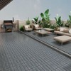 Vynxaria 11 Pieces of 11.8 Inch Dark Gray Interlocking Tiles with Striped Pattern, Waterproof for Courtyard, Balcony, Patio - 3 of 4