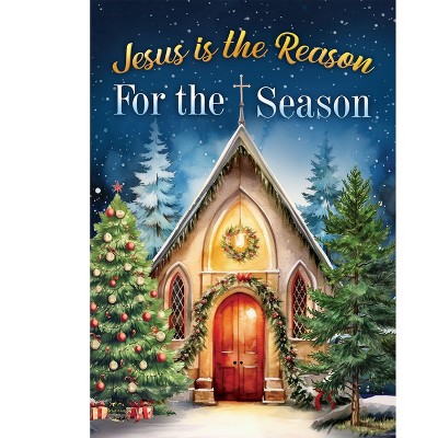 Briarwood Lane Christmas House Flag 40x28 For Outdoor Reason For the Season Church House Flag Flag For Christmas House Flag