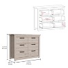 Becca 6 Drawer Double Dresser , Four Legs, Metal Hardware -Light Gray - 3 of 4