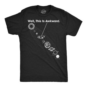 Mens Funny T Shirts Well This Is Awkward Sarcastic Flat Earth Graphic Novelty Tee For Men - Crazy Dog Men's T Shirt For Astronauts - 1 of 4