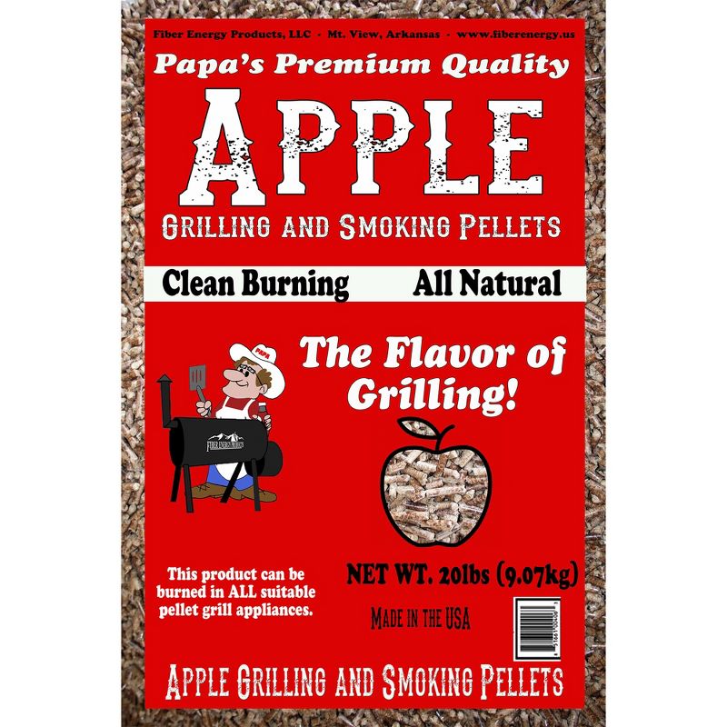Papa's Premium All Natural Apple Wood Grilling Smoking Pellets Blended with Red and White Oak for Authentic Wood Smoked Flavor, 1 of 5