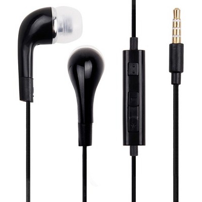 4XEM Earbud Earphones For Samsung Galaxy/Tab (Black) - Stereo - Black - Wired - Earbud - Binaural - In-ear