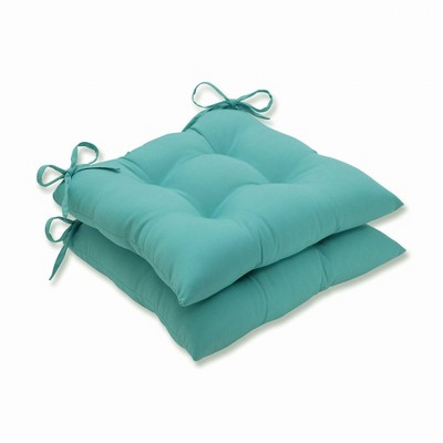 2pk Radiance Pool Wrought Iron Outdoor Seat Cushions Blue - Pillow Perfect