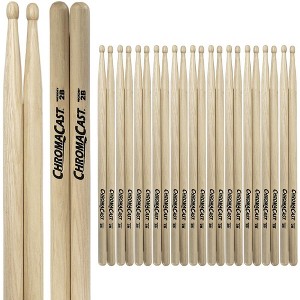 ChromaCast 2B USA Made Hickory Drumsticks Pair - Wood Tipped - Drum Sticks Tour Tested by Pro Drummers - Real American Hickory Wood - 1 of 4