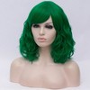 Unique Bargains Women's Curly Wigs 14" Green with Wig Cap Fluffy Curly Wavy - 3 of 4