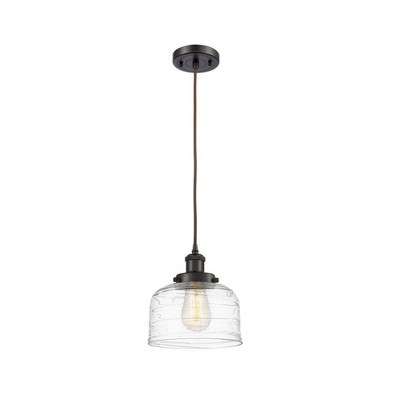 Bell - 1 Light Cord Hung Mini Pendant In Industrial Style-10 Inches Tall and 8 Inches Wide
