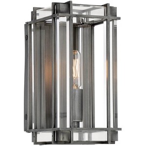 Minka Lavery Industrial Wall Light Sconce Antique Nickel Hardwired 5" Fixture Clear Acrylic Shade for Bedroom Bathroom Living Room - 1 of 3