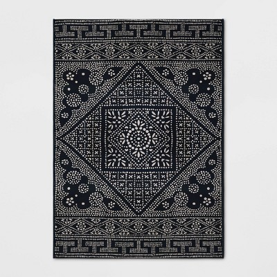 5' x 7' Medallion Outdoor Rug Navy - Threshold™